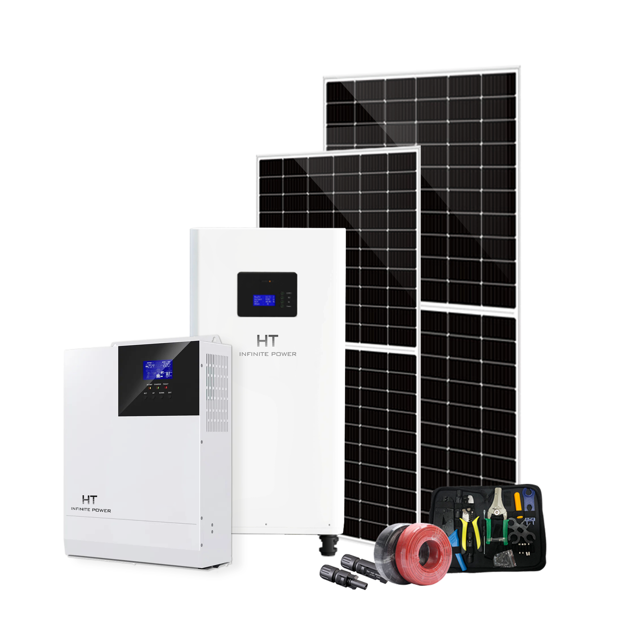 HT infinite power 15kw/15kwh-45kwh off grid complete solar energy system